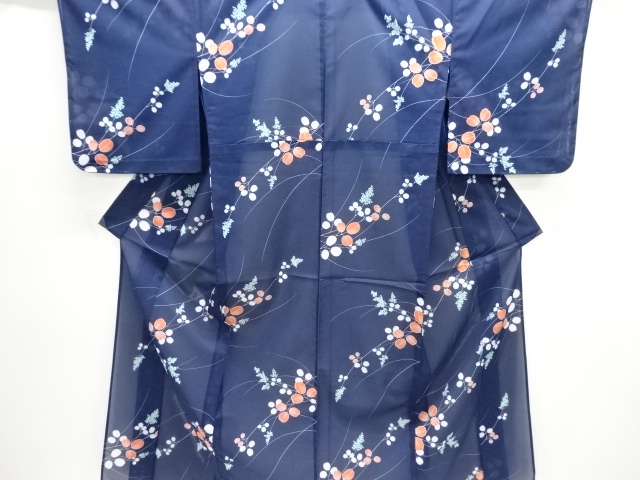 JAPANESE KIMONO / KOMON FOR SUMMER / UNUSED / BUSH CLOVER